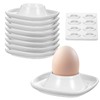Honeydak 8 Pcs White Ceramic Egg Cups Hard Soft Boiled