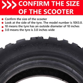 Electric Scooter Tire, 10 Inch 10X3.0 Off-Road Inner Outer Tire, 255X80 Non-Slip Wear-Resistant Thick Rubber for Speedual Grace 10 Zero