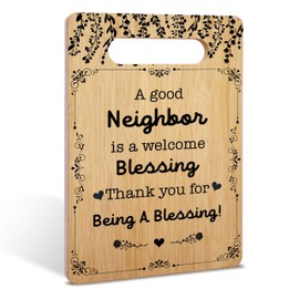Gifts for Neighbor, Best Neighbor Bamboo Cutting Board Gifts, Best Housewarming Gifts for Neighbor, Christmas Welcome Gifts for New Neighbor, Home Kitchen Decorations -06