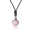 COAI Unisex Ball Pendant Made of Gemstones Adjustable Necklace, rose