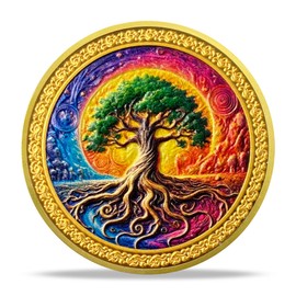 Blue-Purple Tree Sobriety Coin Gifts Set | Alcoholics Anonymous Tree of Life NA HA AA Chip Medallion with Serenity Prayer | Sobriety Gifts for Anniversary Month & Year for Men & Women in Recovery
