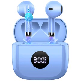 Wireless Earbuds Bluetooth 5.4 , Ear Buds LED Power Display Headphones 6D Stereo, Bluetooth Earbuds in-Ear Noise Cancelling Mic, 40H Playback Mini Case IP7 Waterproof Sports Earphones for Android iOS