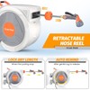 GRVEE Retractable Garden Hose Reel 1/2 In x 130 Ft