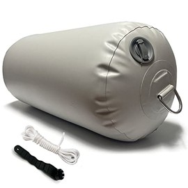 DSCRAFT Heavy-Duty Inflatable PVC Fenders Stationary Dock Boats Yacht Sailboats Light Grey (12"* 28")