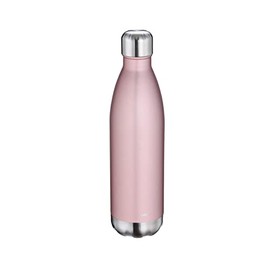 cilio Stainless Steel Drinking Bottle, 750 ml, Rose Gold, Leak-Proof, Thermos Flask Also for Carbonated Drinks, Keeps Warm for up to 18 Hours and Cold for 24 Hours, 544152