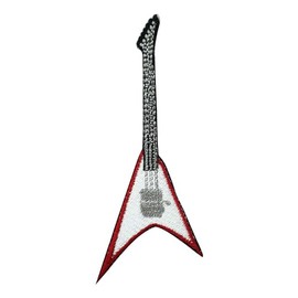 Guitar Patch, Music Patch, Electric Guitar Patch Embroidered Iron on Sew on Patch Badge for Clothes etc. 10x4.5 cm