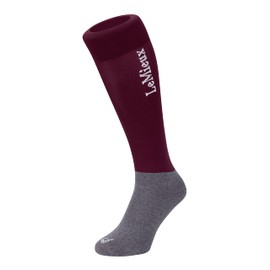 LeMieux My Competition Horse Riding Socks in Burgundy with Closely Woven Foot, Topside Seam and Micro Weight Stretch - Twin Pack - Small