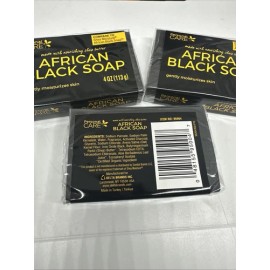 (3 Pack) Personal Care African Black Soap Shea Butter NEW 4 oz Moisturizes
