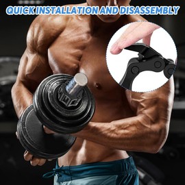 mizikuu Pack of 6 Barbell Clasps, Barbell Clasp, 25 mm, Quick Release Barbell Clasp, Barbell Clamps, Collar Clips, Barbell Clamp for Barbell Bars, Dumbbell Bars, Black