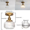 Yosoan Indoor Vintage Ceiling Light with Striped Shade, 1-Light Hardwired