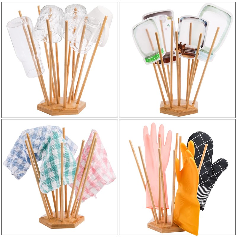 Elsjoy Set of 2 Plastic Bag and Bottle Drying Racks,