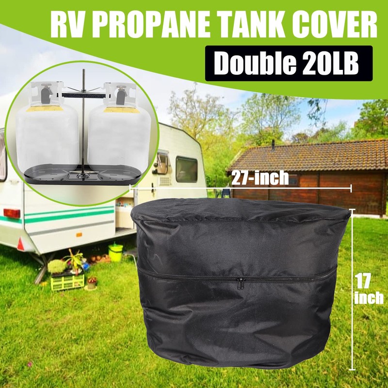 RV Propane Tank Cover, Camper Propane Tank Cover Double 20lb,