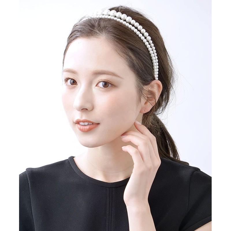 VINGTAINE HK-73 Pearl Headband Set of 2 Party Head Access,