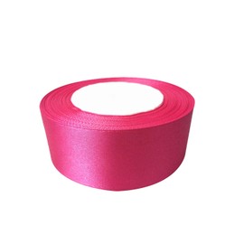Trimming Shop Hot Pink Ribbon Roll - 40mm x 25 Metres - Double Sided Satin Brightly Coloured - 100% Polyester - for Gift Wrapping, Decorating, Arts and Craft - Machine Washable