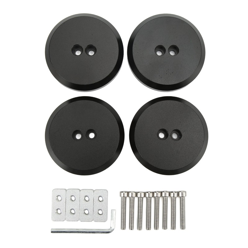 4PCS Aluminium Jack Pad Adapter Black Strong Strength Anodized Surface