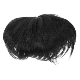 Healvian Wig Men Toppers Hairpiece Real Human Hair Toppers Invisible Male Bald Patch Seamless Hairpiece Toupee Hair Extensions Topper Men Hair Toppers Hair Patch High Temperature Wire Black