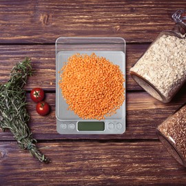 Relaxdays Precision Scales with Weighing Trays, Digital, 0.01 g Steps, Tare & Counting, Calibrable, Letter Scale, Silver