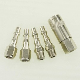 ORAZIO 5PCs 1/4" BSP Air Line Compressor Hose Quick Coupler Connector Couplings Male and Female Fittings Garage Tools 23022010