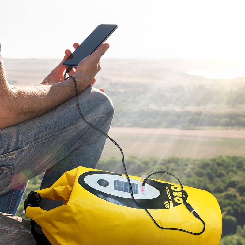 Qoolife Dry Bag Waterproof with Solar Bluetooth Speaker & Light