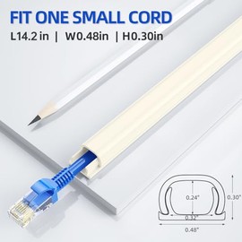 Delamu 9 Piezas Canaletas para Cables Pared de 3.2M, Protectores Autoadhesivos para Cable en Pared, Instalación Fácil De Canaleta para Cables, Gestión De Cable, 12MM*8MM*36CM, Beige