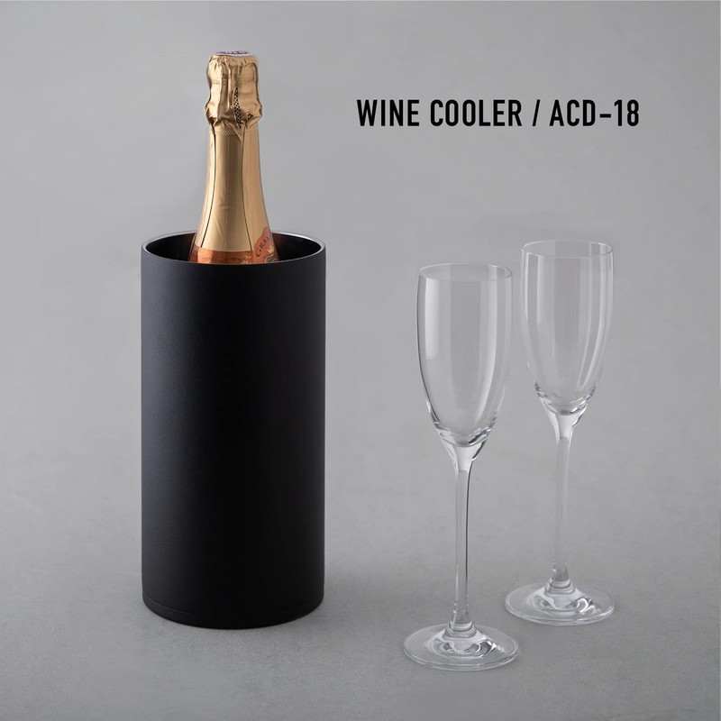 Peacock Wine Cooler Stainless Steel 1.75L Black Home Izakaya ACD-18