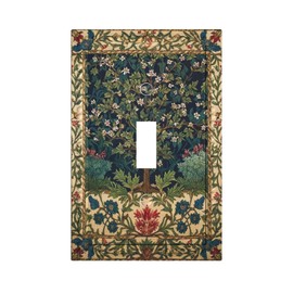 Huzdzhy Decorative Art Light Switch CoversMystical Tree on Embroidered Canvas Single Toggle Wall Plate Decorative Switchcover Electrical Switchplate