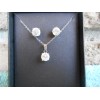 DIVINE ELEGANCE STERLING SILVER & CZ'S SOLITAIRE EARRINGS & NECKLACE