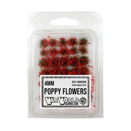 WWS War World Scenics WWScenics Red Poppies Grass Tufts Mix 4 mm WGT4-013 Realistic Model Building Pieces