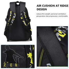 ZHIERNA School Backpack Boys Teenager Backpack Kids School Bags Children's Backpack Camouflage Backpacks Teenagers School Daypacks Shoulder Bags Set with Lunch Pack and Pencil Case, yellow, Camouflage