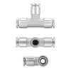 QWORK 1/4" OD Union Tee Stainless Steel 3 Way Tee