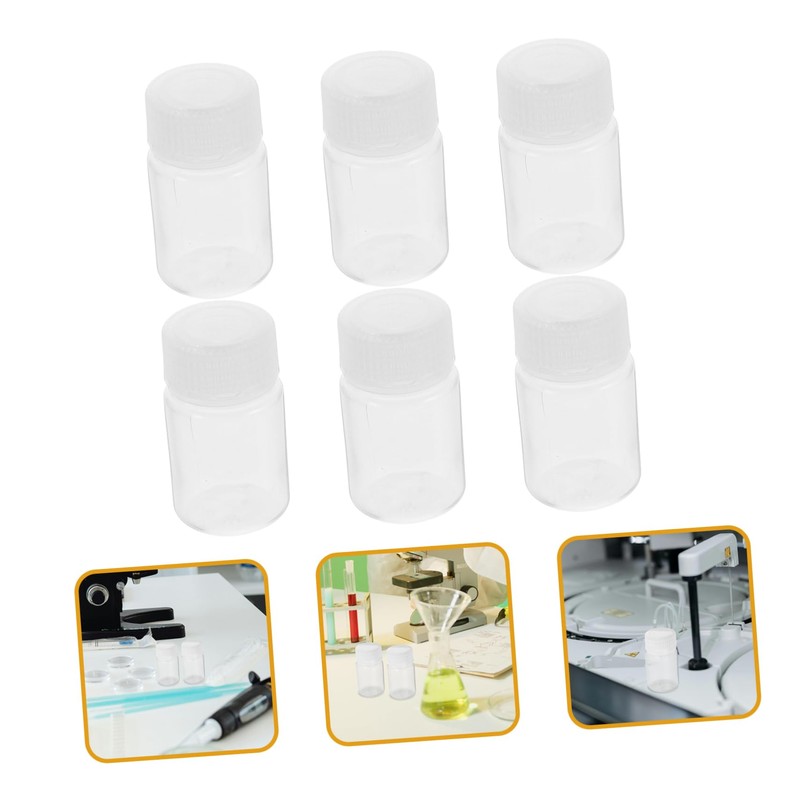 Cabilock 6Pcs Transparent Bottles High Temperature Resistant Sample Containers Leak