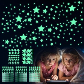 BOHUIZ 469 Pcs Glow in The Dark Stars for Ceiling, Ceiling Stars Glow in The Dark Wall Stickers Glow Star for Nursery Bedroom Living Room Decor