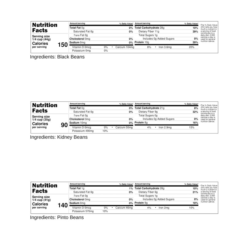 CLEAR CREEK Bean Pack: Black Beans, Pinto and Kidney Beans