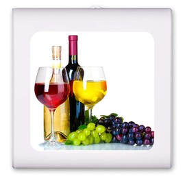 Plug in Dimmable LED Night Light with Dusk to Dawn Auto Sensor, Adjustable Brightness, Warm Light, Auto On-Off Nightlight for Bathroom, Hallway, Nursery, Bedrooms - Red and White Wine