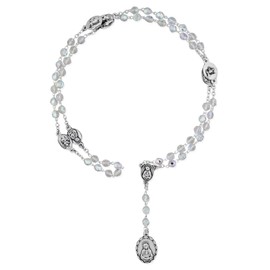 Venerare Traditional Catholic Seven Sorrows Rosary (Clear Crystal)