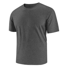 Mens Shirts Short Sleeve Workout Dri Fit T-Shirts Gym Summer Beach Tshirts UPF 50 SPF Sun Protection Rash Guard Athletic Casual Tee Lightweight Grey M