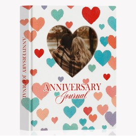 Lanpn Wedding Anniversary Journal Notebook - Leather First Year to 70th Anniversary Scrapbook Memory Book for Couples - 190 Pages Newlywed Marriage Bridal Shower Wedding Gifts
