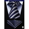 HISDERN TA3-01S Set of 3 Neckties and Pocket Squares, Luxury