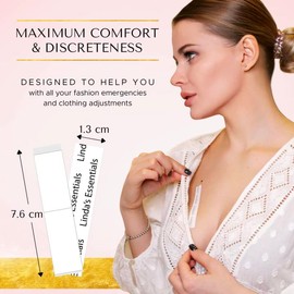 Double Sided Tape for Clothes, Body and Fashion (100 Pack) | Skin & Clothing Tape for Women | Hem Tape No Sew No Iron | Strong Transparent Clear Body Tape for All Shades and Sensitivity