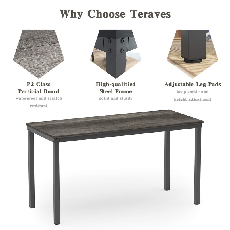 Teraves Computer Desk/Dining Table Office Desk Sturdy Writing Workstation for