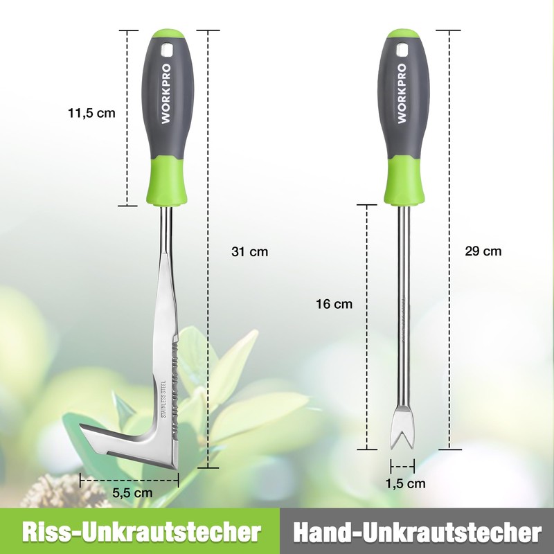 WORKPRO Weed Cutter 2-Piece with Handle, Weed Remover Tool Set