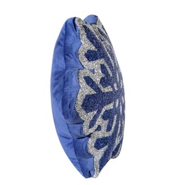 Sparkles Home Snowflake Shaped Pillow, Luminous Rhinestones on Velvet - Navy