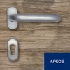 APECS U-Model H-0903+PZ Oval Rosette Door Handles Stainless Steel for