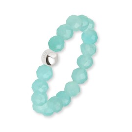 GD GOOD.designs Anti-Stress Ring Made of Natural Stone Beads for Women - Pearl Ring Elastic - Anxiety Ring Faceted, stone