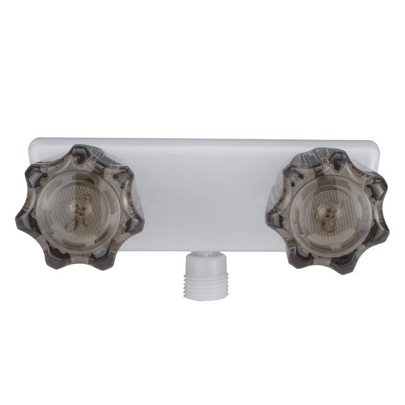 RecPro 4" Shower Handles White/Smoke with Hand Held Shower &