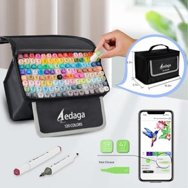 YHC 120 Colors Alcohol Markers for Artists, Free APP for Coloring, Dual Tips Alcohol-Based Markers for Drawing,Painting and Sketching, Great Gift Idea for Kids and Adults
