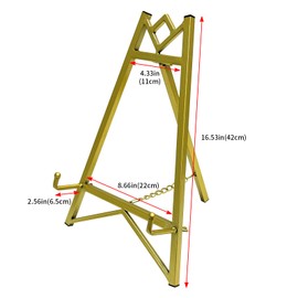 JIANZHUO Metal Easel Plate Stands for Display,Picture Easels for Display Mirror Easel Stand,Table Top Picture Frame Holder Stand(Gold)