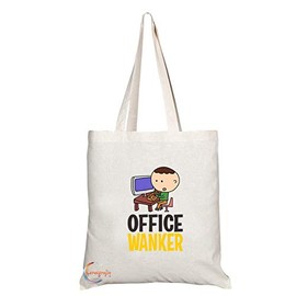 Coralgraph TB750 Office Wanker Novelty Present Gift Printed Eco-Friendly Stylish Long Handled Tote Shoulder Bag