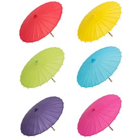 SITEDAN Japanese Umbrella, Parasol, Solid, Set of 6, Japanese Umbrella for Children, Dancing Umbrella, Decorative Umbrella, for Photography, Long Umbrella, Japanese Clothing, Cosplay, Fireworks, Festivals, 15.7 inches (40 cm)