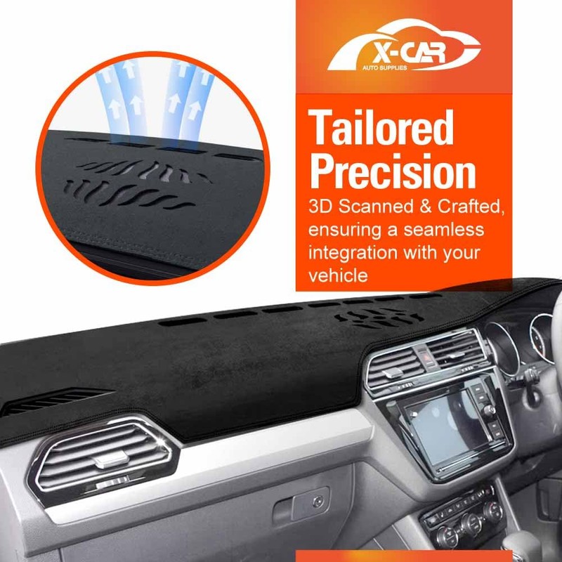 X-CAR Dash Mat for Volkswagen VW Tiguan 2016-2024 Non-Slip Microfiber